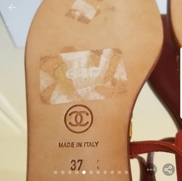 Chanel Red Brick Leather Thong Sandals 37 - Picture 8 of 8